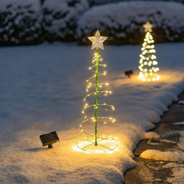GlitteringTree | Solar Christmas Tree Light with Shimmering LED Design | Eco-Friendly Outdoor Decoration for Festive Ambiance 0