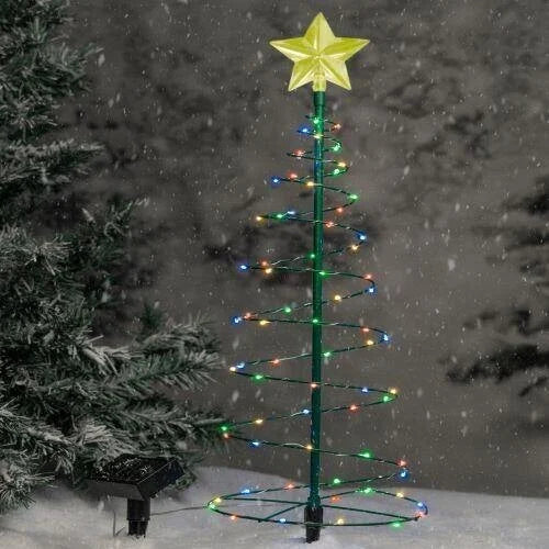 GlitteringTree | Solar Christmas Tree Light with Shimmering LED Design | Eco-Friendly Outdoor Decoration for Festive Ambiance 1