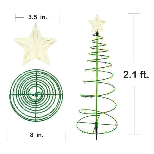 GlitteringTree | Solar Christmas Tree Light with Shimmering LED Design | Eco-Friendly Outdoor Decoration for Festive Ambiance 2