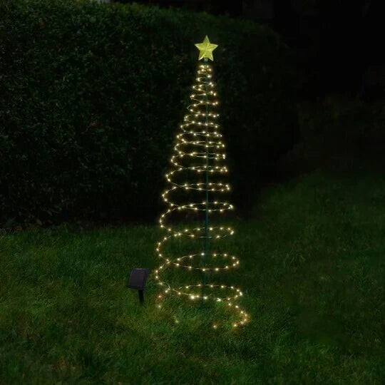 GlitteringTree | Solar Christmas Tree Light with Shimmering LED Design | Eco-Friendly Outdoor Decoration for Festive Ambiance 4