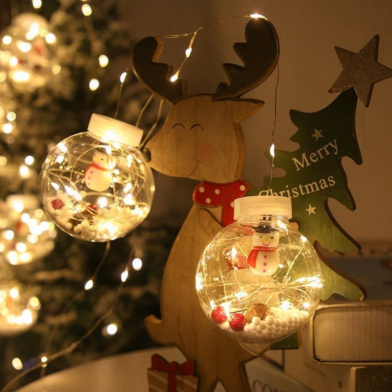 Holiday Cheer | LED Christmas Ball String Lights with 3D Snowman Design | Enchanting Festive Decor for Indoor & Outdoor Use 3