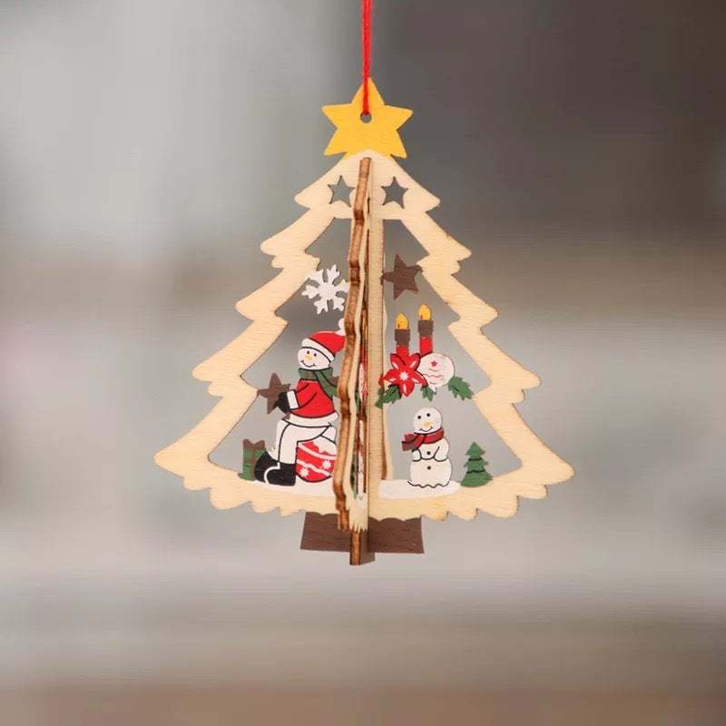 Holiday Decor Collection | Wooden Christmas Tree Ornament with Intricate Laser-Cut Design | Festive Christmas Tree Decoration for Seasonal Cheer 0