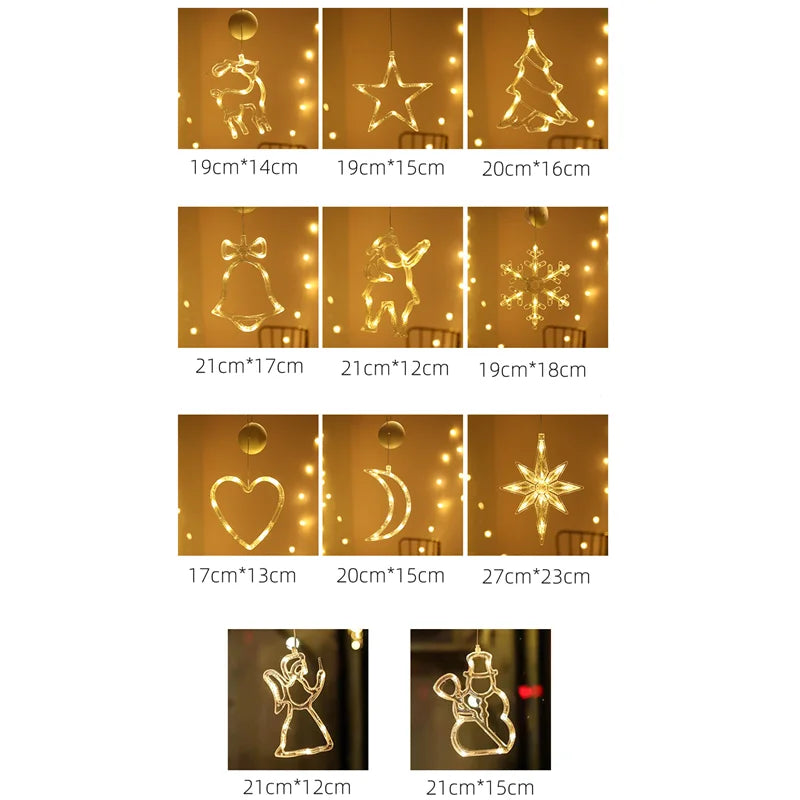 Luminova | Christmas Window Lights Decoration with Warm White Glow | Festive Motifs for Holiday Cheer 3