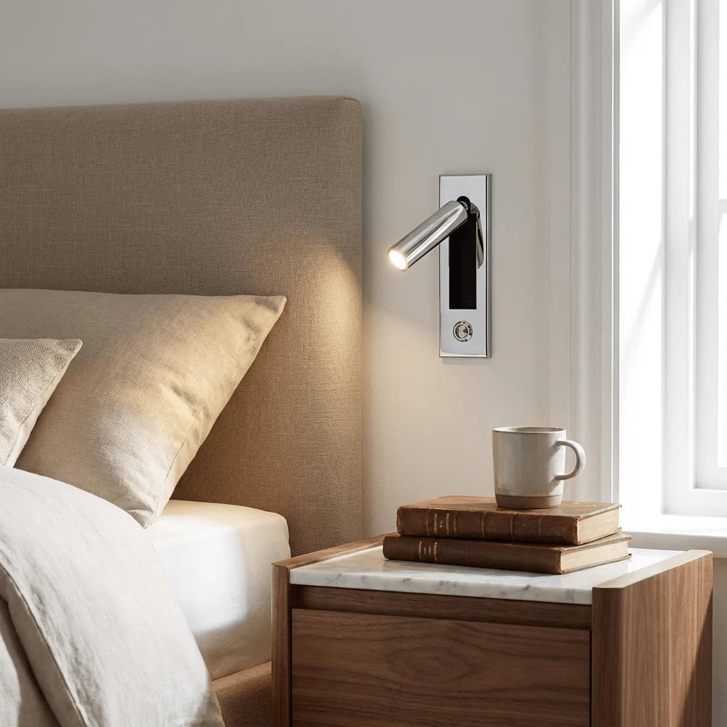 Modern Embedded Bedside Sconce with Adjustable Lighting | Space-Saving Design for Cozy Ambiance 4