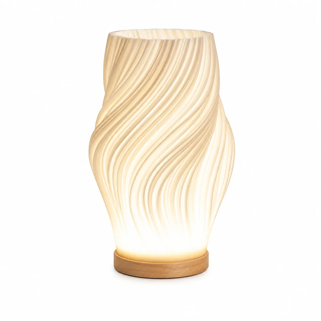 Modern Wave Table Lamp with Dimmable USB Power | Unique Accent Lighting for Cozy Spaces 0