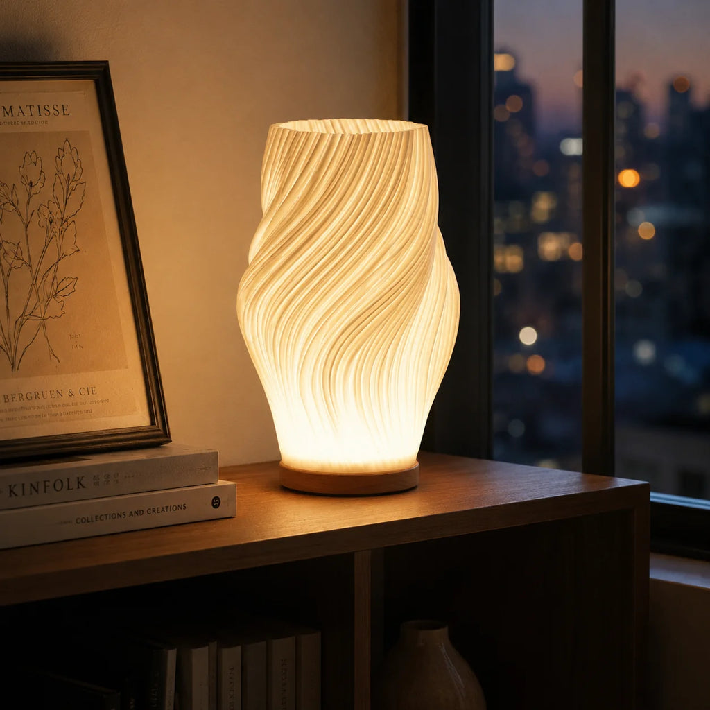 Modern Wave Table Lamp with Dimmable USB Power | Unique Accent Lighting for Cozy Spaces 2