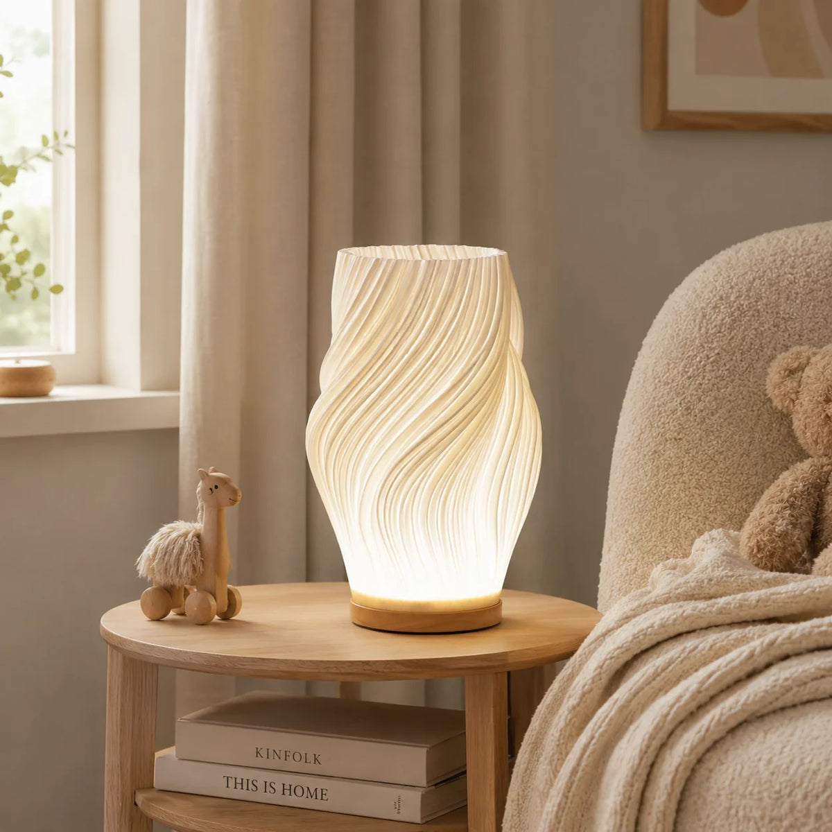 Modern Wave Table Lamp with Dimmable USB Power | Unique Accent Lighting for Cozy Spaces 3