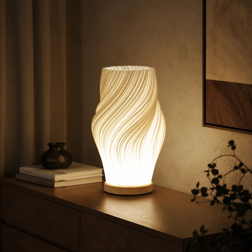 Modern Wave Table Lamp with Dimmable USB Power | Unique Accent Lighting for Cozy Spaces 4