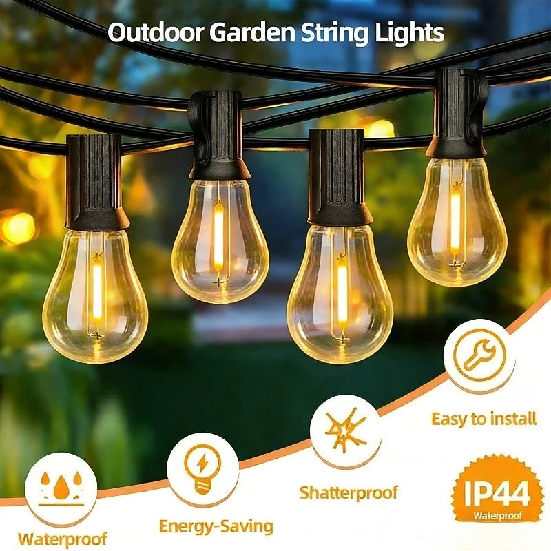 Outdoor String Lights | Waterproof LED Patio Lights with Shatterproof Bulbs | Perfect for Cozy Backyard Ambiance 0
