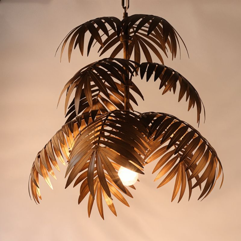 Palmae | Tropical Leaf Modern Chandelier with Sleek Metallic Finish | Stunning Focal Point for Coastal Vibe 0
