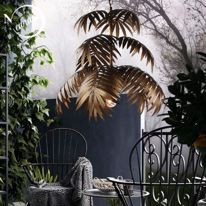 Palmae | Tropical Leaf Modern Chandelier with Sleek Metallic Finish | Stunning Focal Point for Coastal Vibe 4