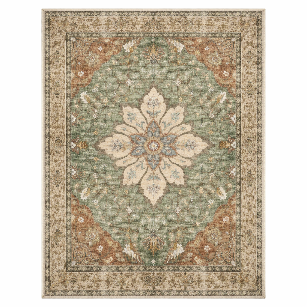 Sage Green Vintage Persian Rug