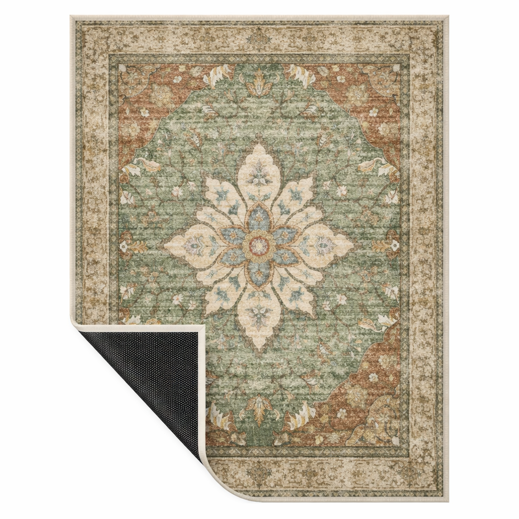 Sage Green Vintage Persian Rug