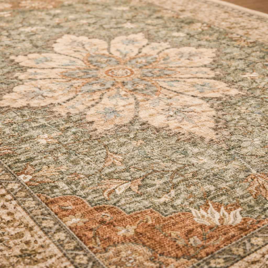 Sage Green Vintage Persian Rug