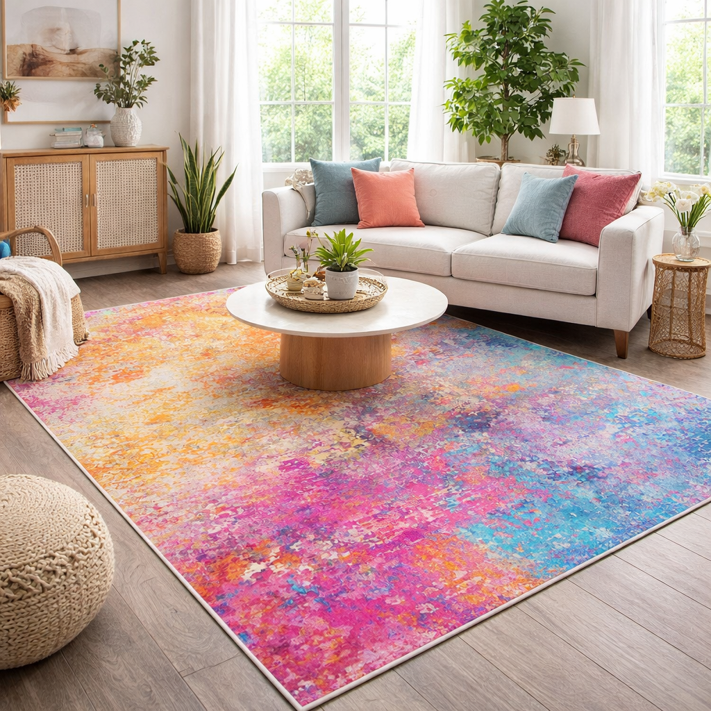 Vivian Abstract Washable Rug