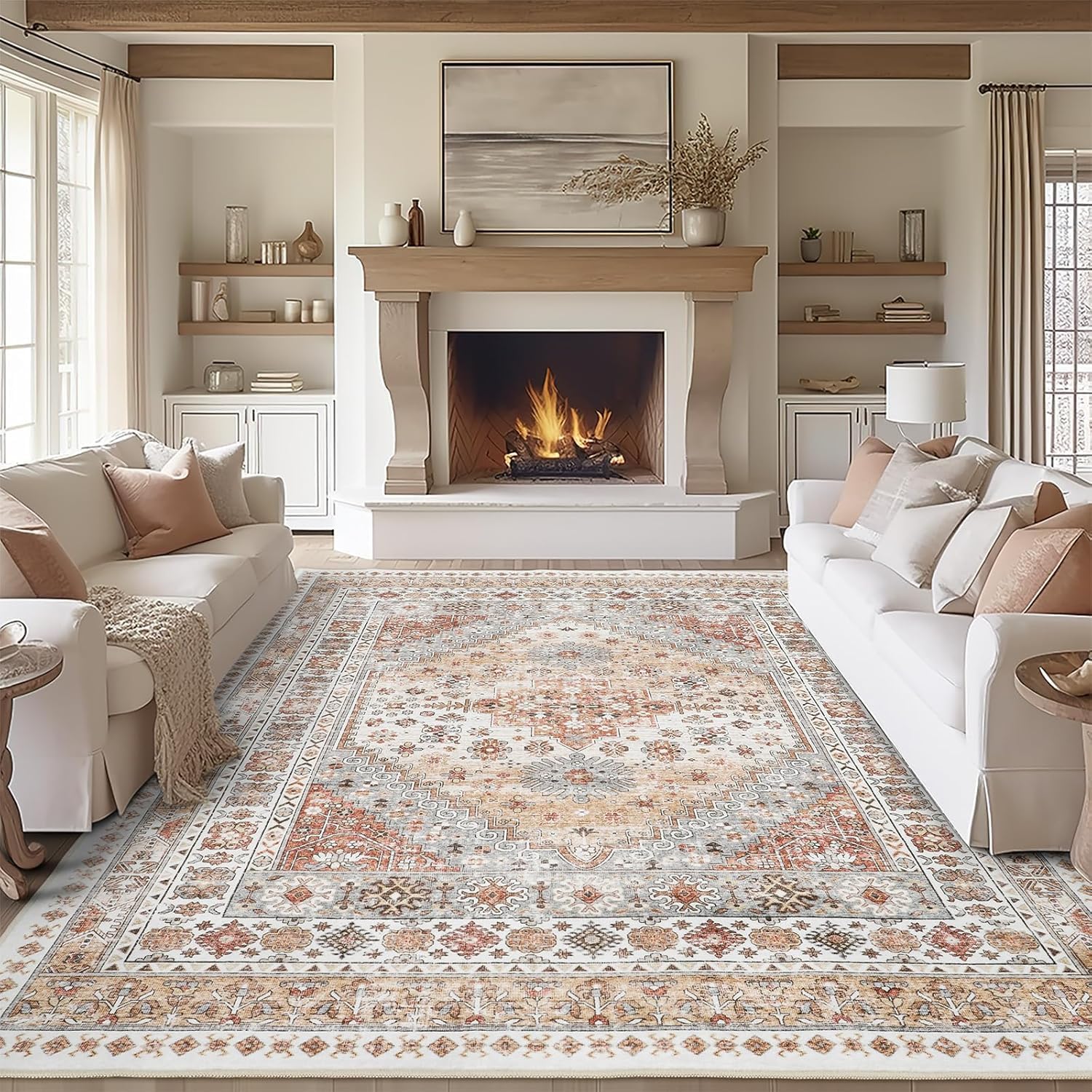 Sahara Blush Vintage Medallion Rug