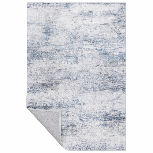 Azure Mist abstract rug detail showing soft blue and grey watercolour tones