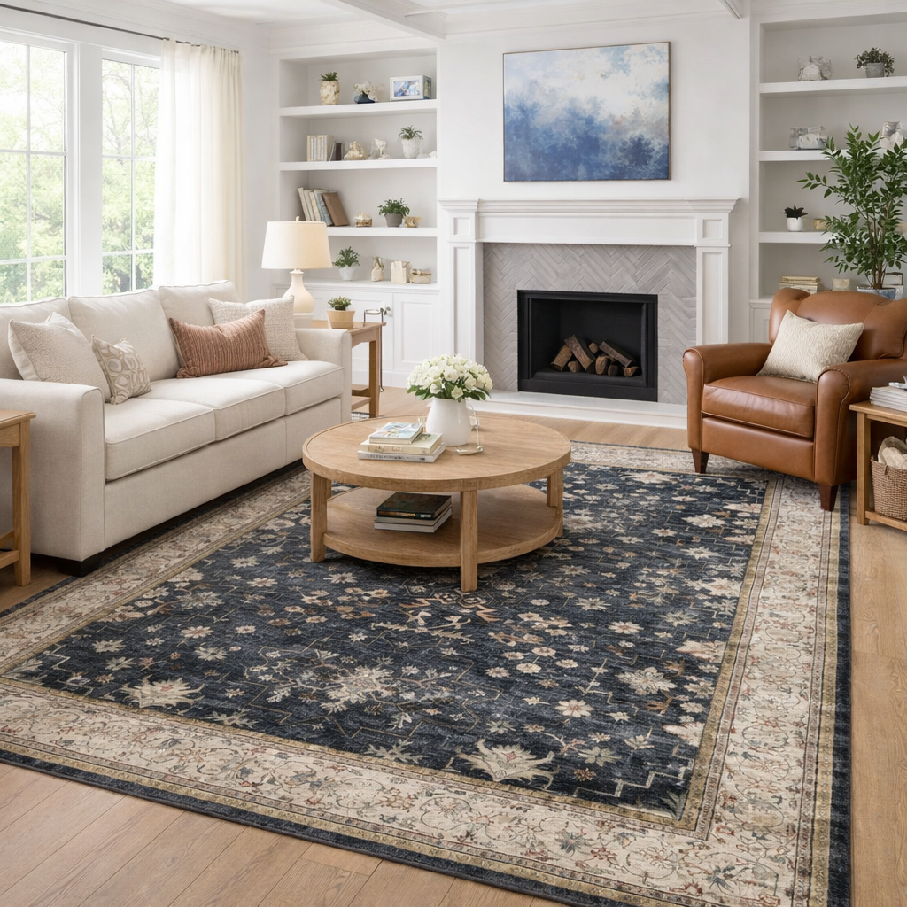 Ashford Vintage Medallion - Washable Area Rug