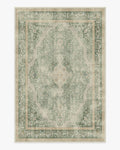 Vintage Sage Green Persian Medallion Washable Area Rug for Living Room, Bedroom & Dining Room – Soft Non-Slip Low Pile Carpet