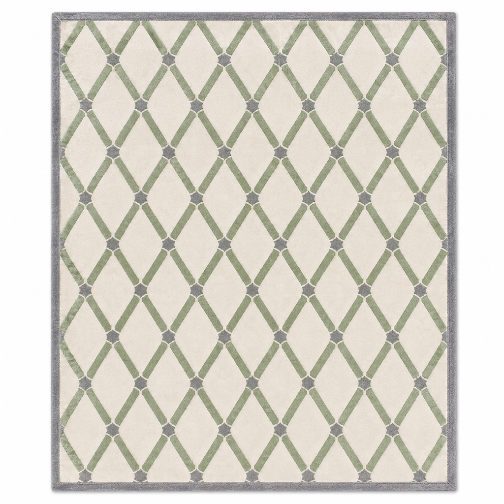 Sage & Ivory Moroccan Diamond Trellis Machine Washable Area Rug