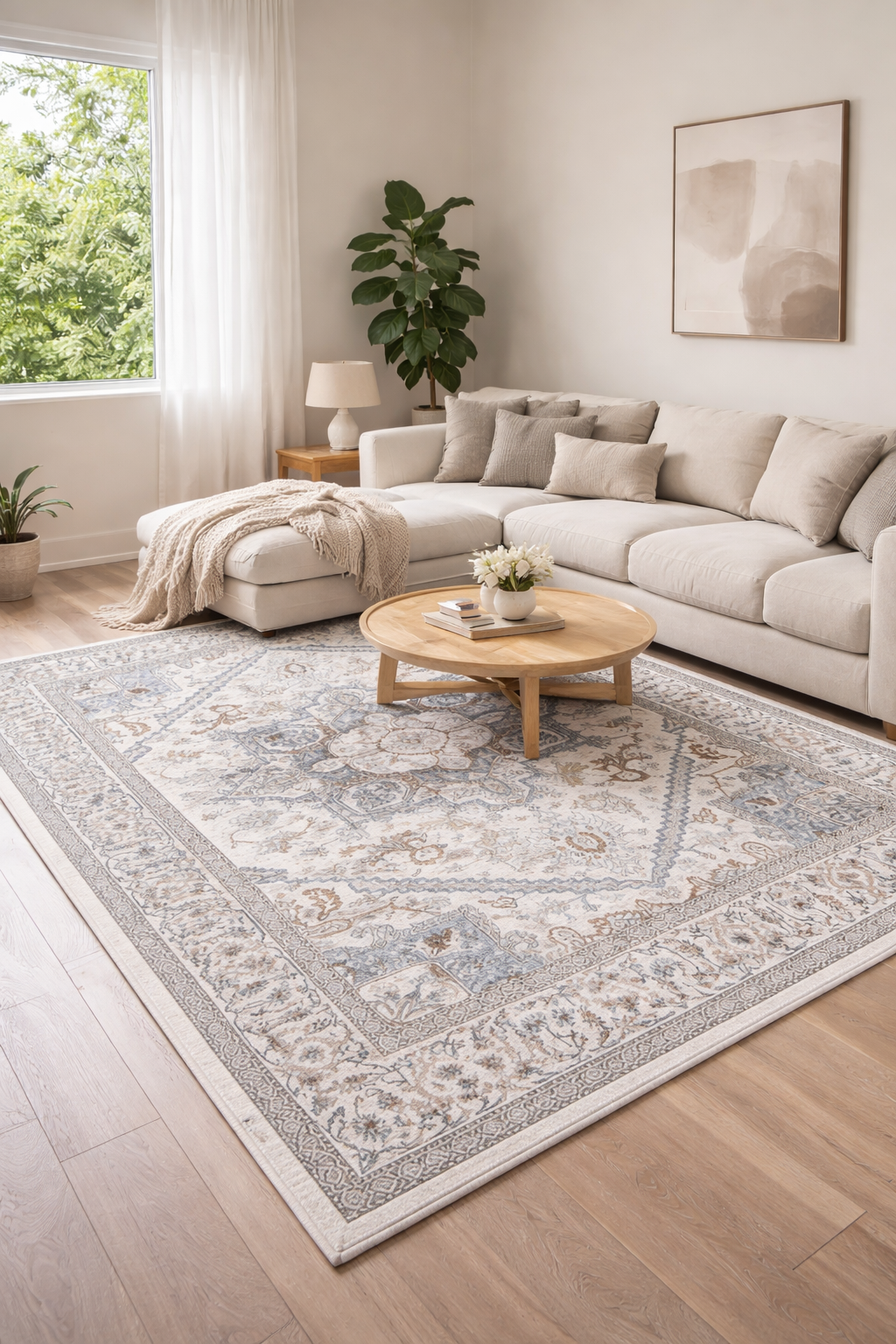 Aurelian Medallion Washable Area Rug