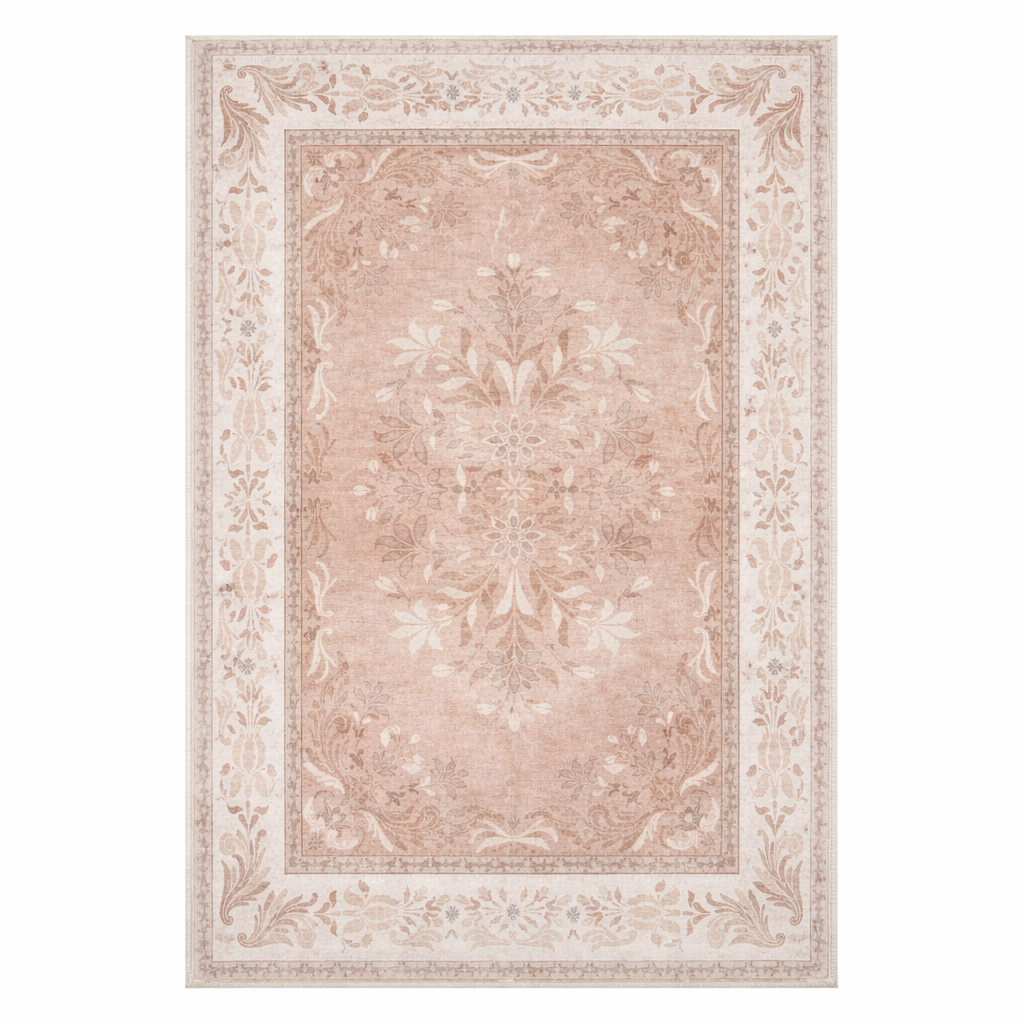Vintage Floral Area Rug | Botanical Washable Rug — Veloura0