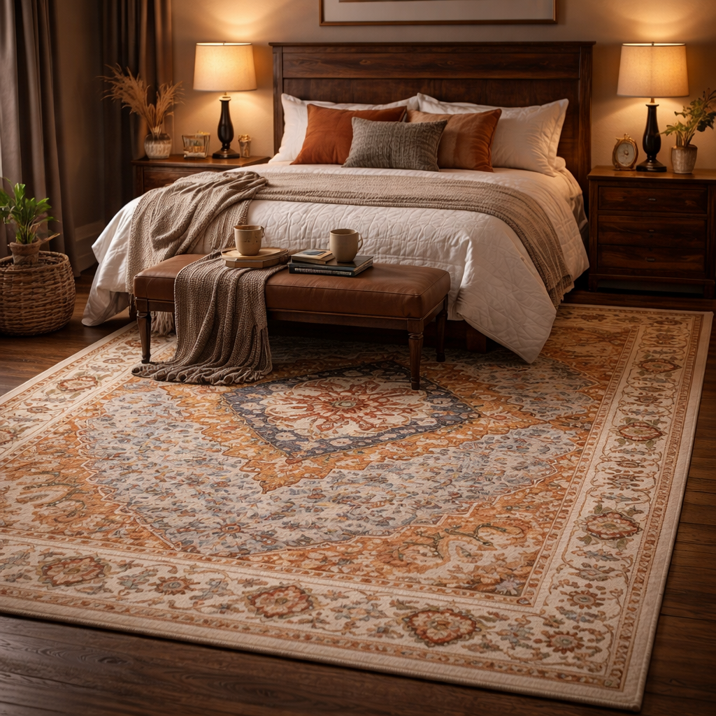 Serene Sky Persian Medallion Style Rug