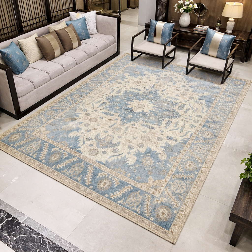 Azure Medallion Heritage Rug