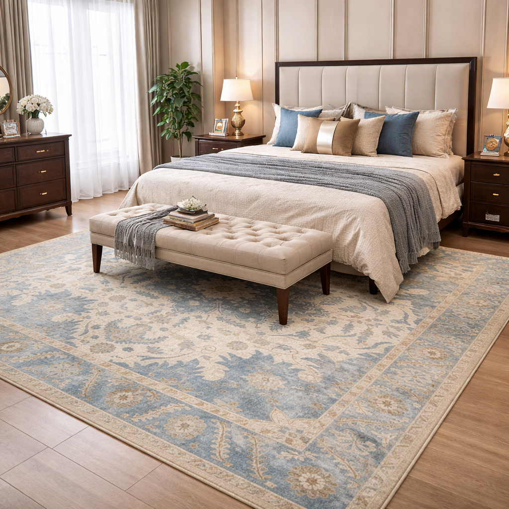 Azure Medallion Heritage Rug
