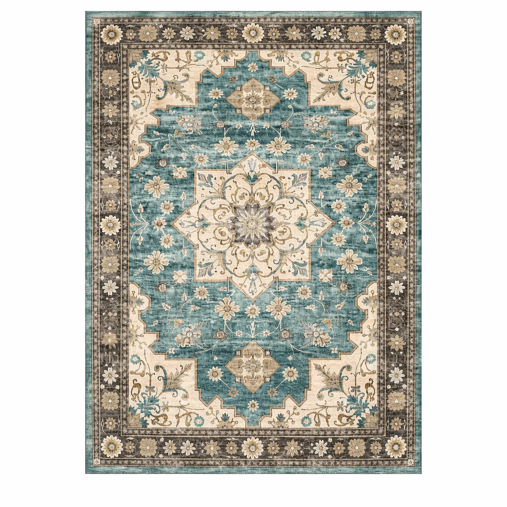 Caspian Teal Medallion Rug