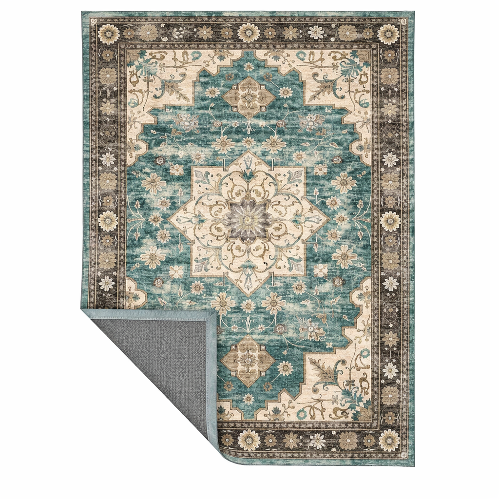 Caspian Teal Medallion Rug