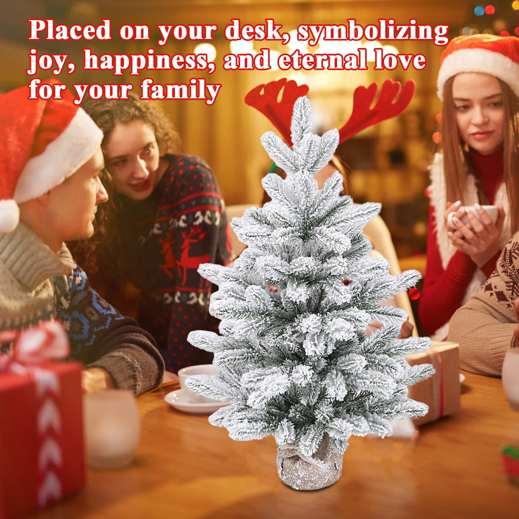 Artificial Snowy desktop Christmas Tree | Family Christmas Tree, Desktop Christmas Tree, Christmas Party Ornaments Supplies