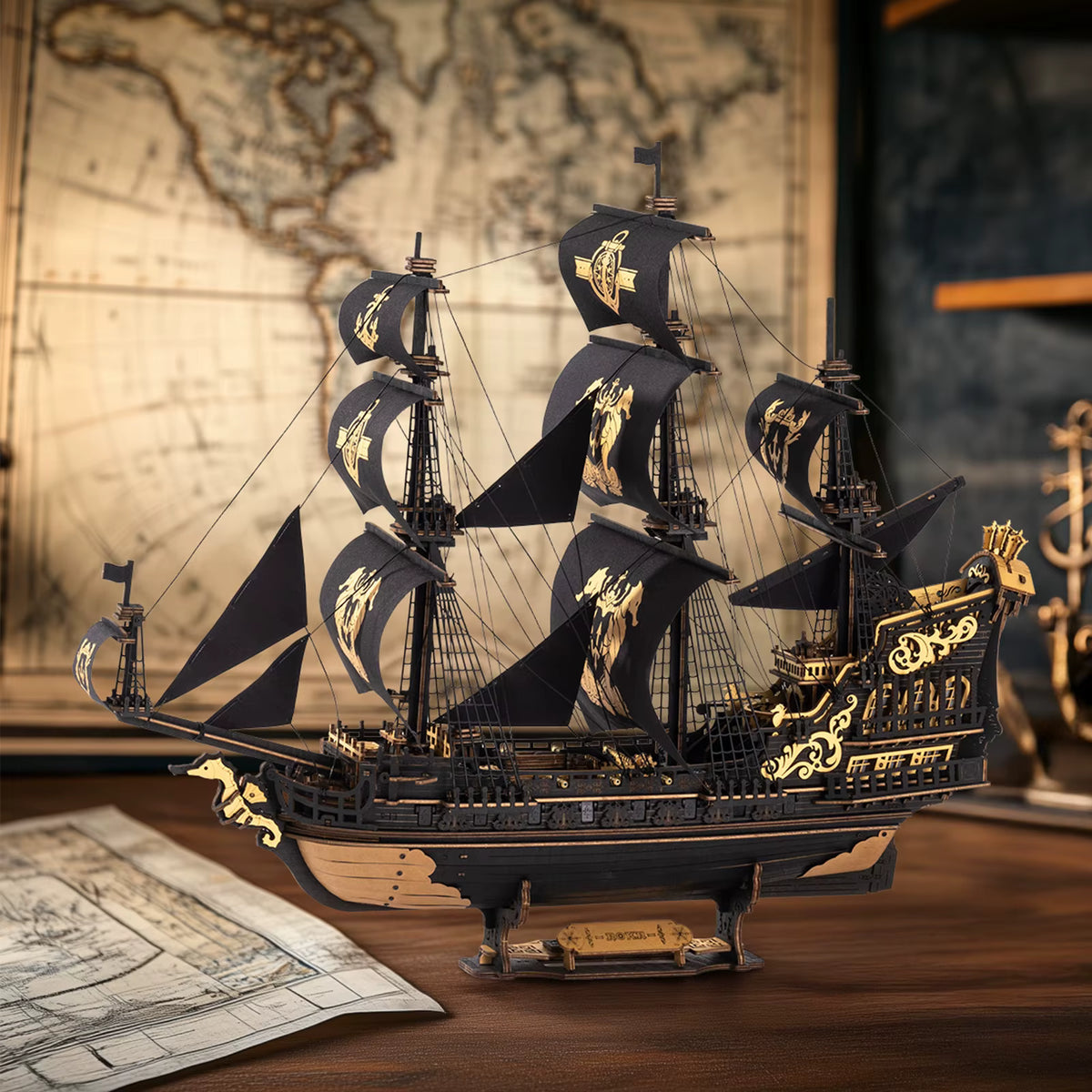 Seahorse Barque | Wooden Ship Model Kit with Detailed Replica | Engaging DIY Puzzle for Adults and Teens 2
