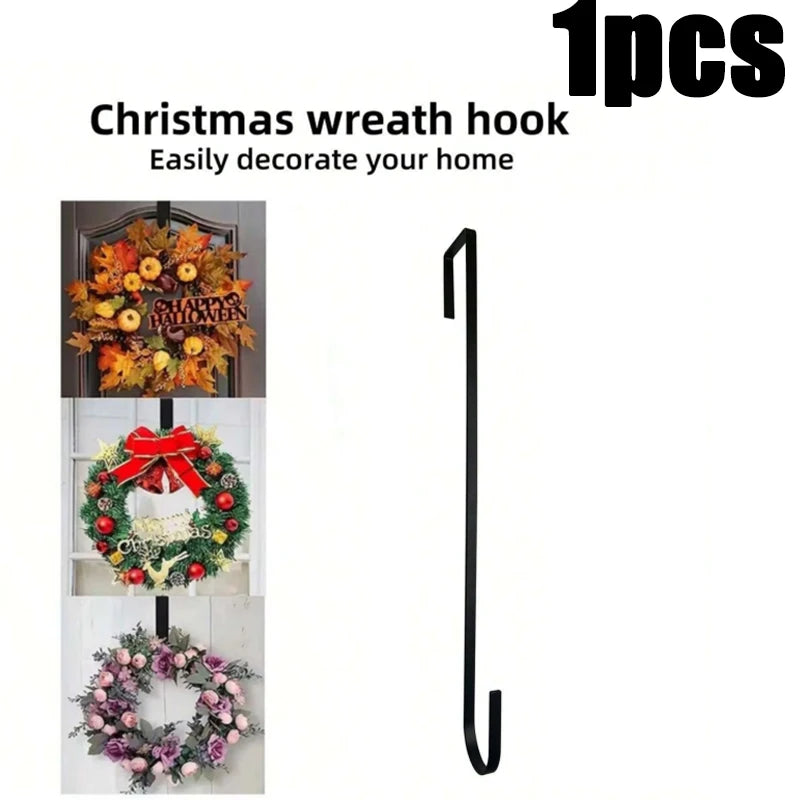 Seasonal Decor | Over The Door Wreath Hanger with Nail-Free Design | Durable Metal for Easy Seasonal Display 7