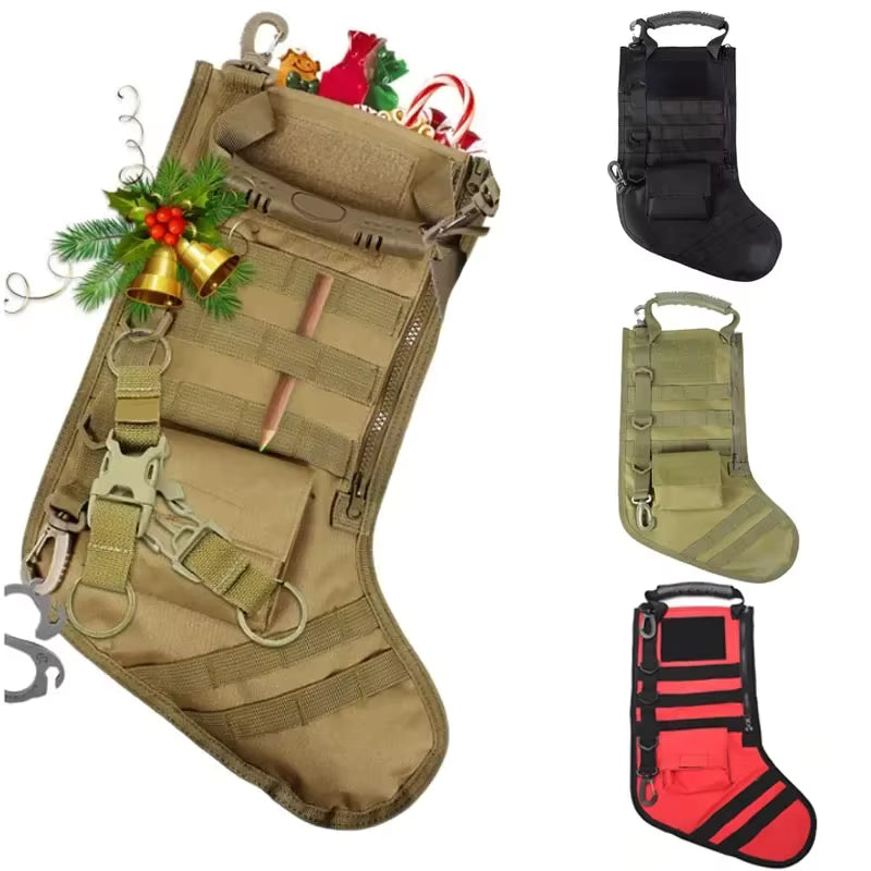 Tactical Utility Stocking Pouch | Durable Nylon Design for Efficient Holiday Storage 0