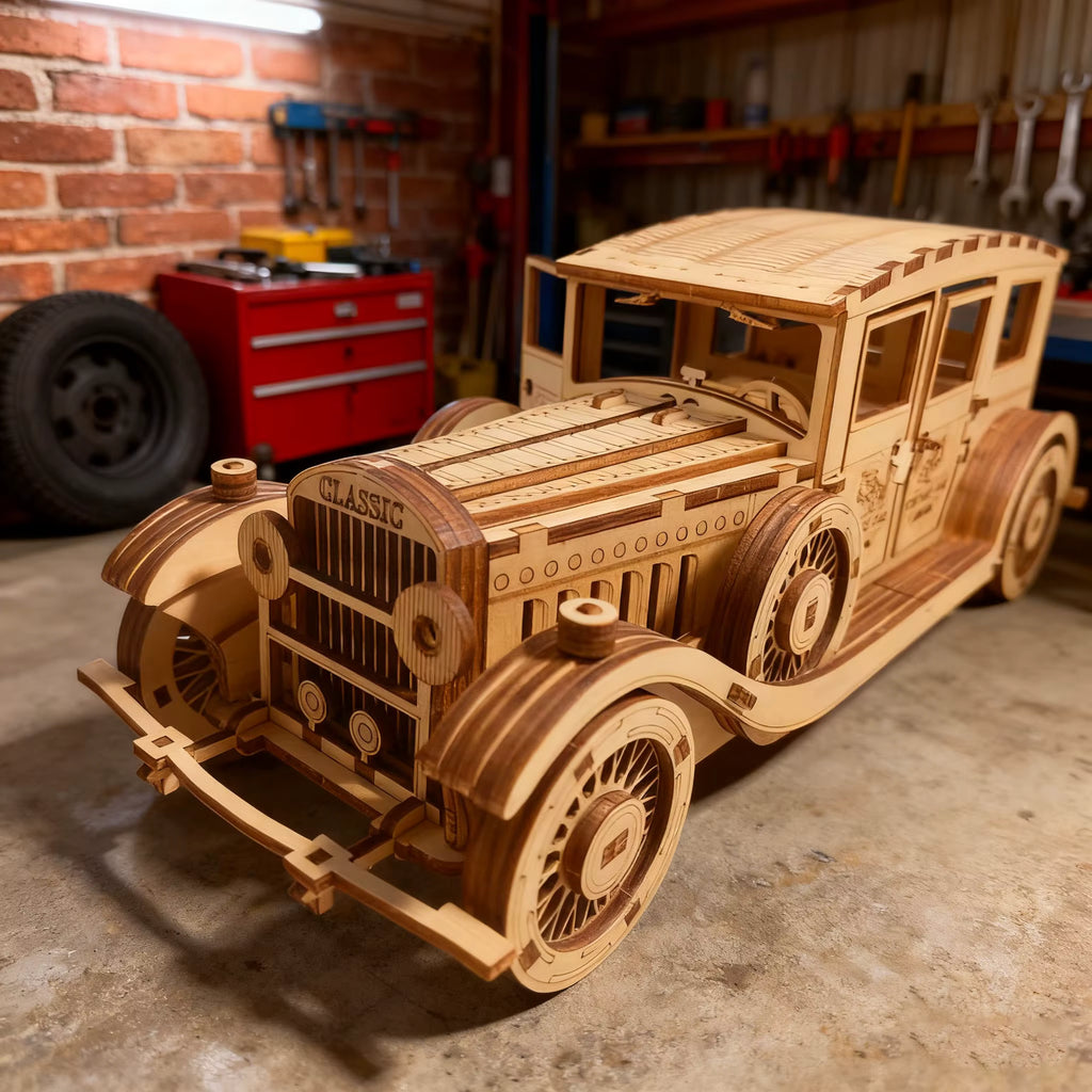 Vintage Car | 3D Wooden Puzzle Model with Exquisite Design | Engaging Fun for Teens and Adults 0