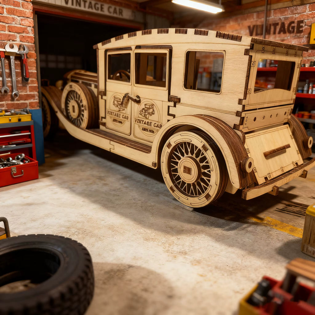 Vintage Car | 3D Wooden Puzzle Model with Exquisite Design | Engaging Fun for Teens and Adults 3