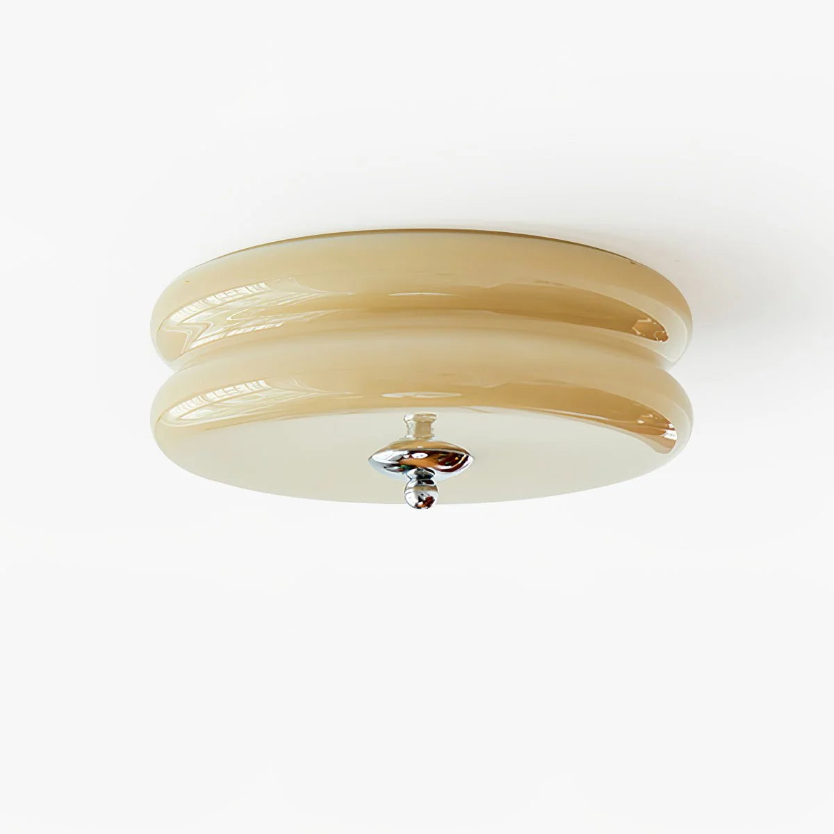 Vintage Flush Mount Ceiling Light with Elegant Glass Shade | Art Deco Design for Stylish Home Decor 1