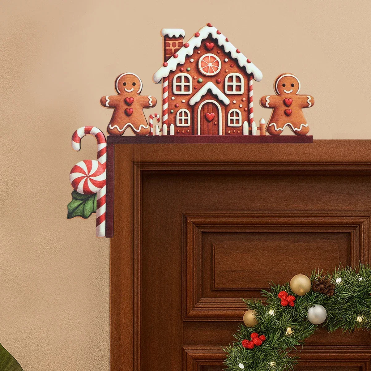 Wooden Christmas Decoration | Santa Claus & Snowman Motifs | Charming Holiday Accent for Festive Home Decor 2