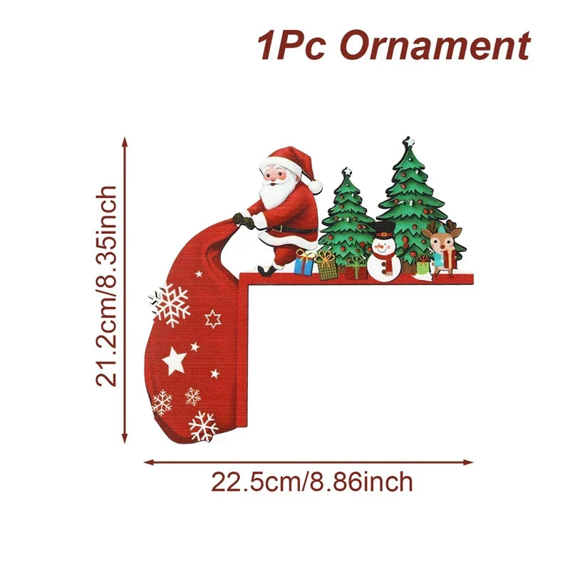 Wooden Christmas Decoration | Santa Claus & Snowman Motifs | Charming Holiday Accent for Festive Home Decor 7