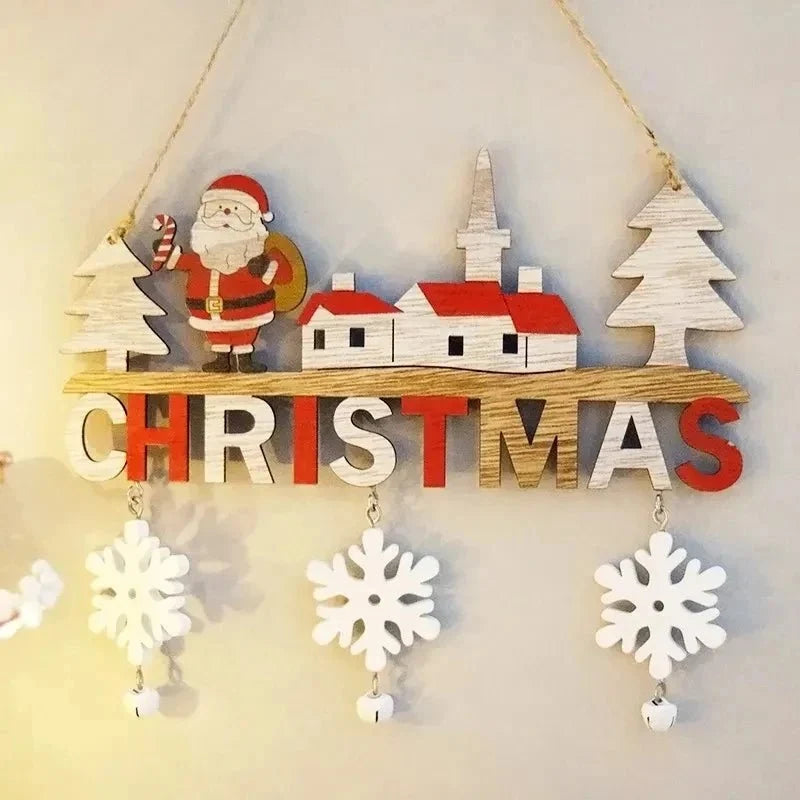 Wooden Hanging Ornaments Set with Vibrant Christmas Designs | Festive Decorations for Holiday Cheer 1