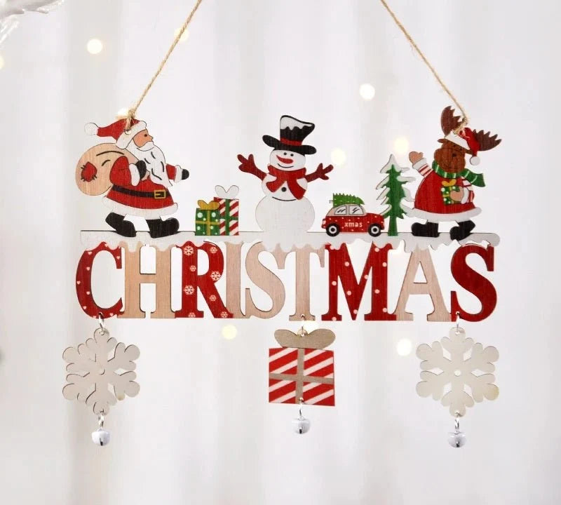 Wooden Hanging Ornaments Set with Vibrant Christmas Designs | Festive Decorations for Holiday Cheer 5