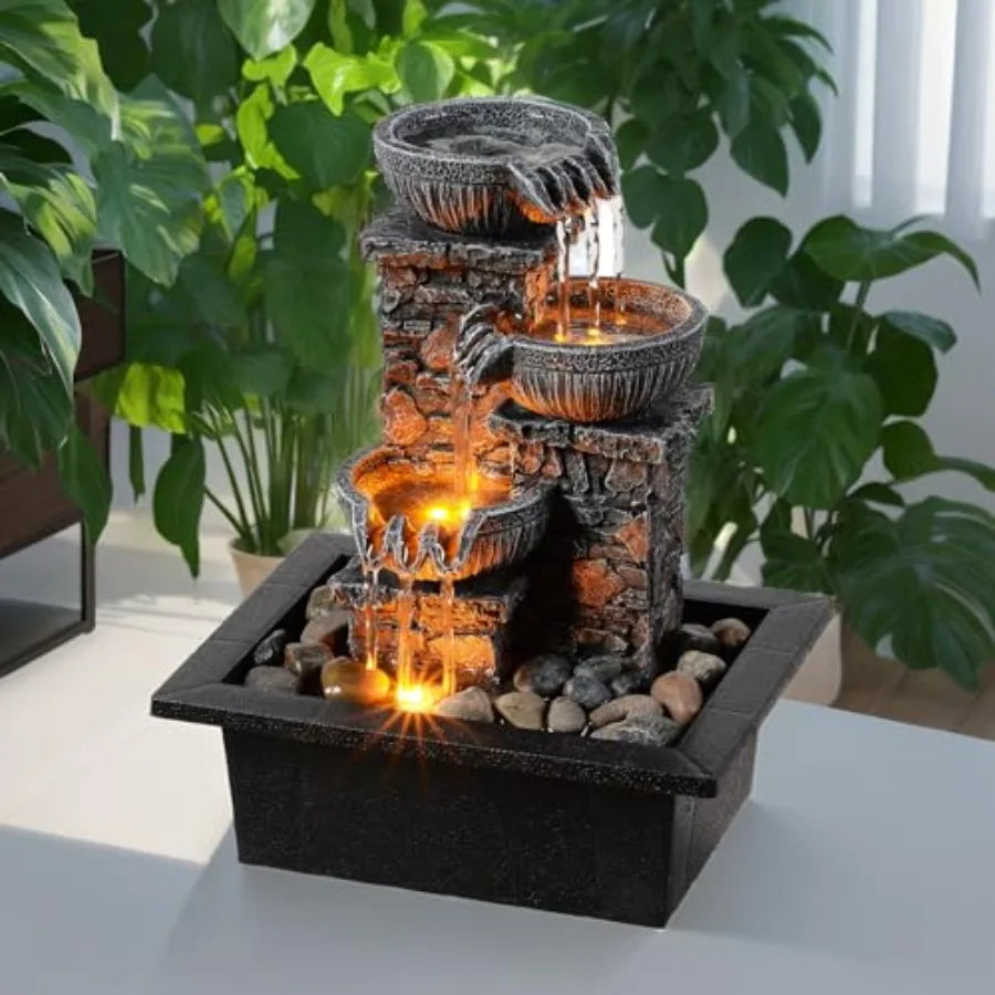 Zen Collection | Tabletop Water Fountain with LED Light for Tranquil Relaxation 1