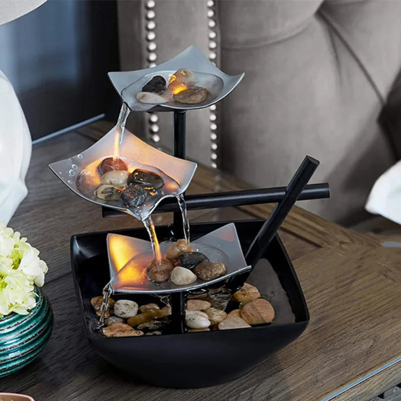 Indoor Water Fountain with Elegant Flowing Design | Tranquil Indoor Water Feature for Home and Office 0