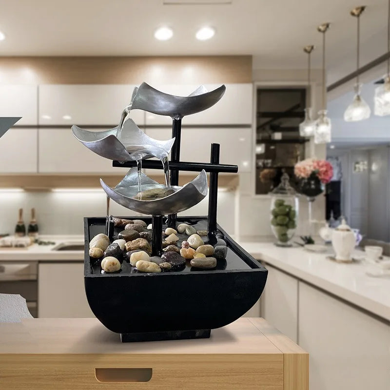 Zen Oasis | Indoor Water Fountain with Elegant Flowing Design | Tranquil Indoor Water Feature for Home and Office 4