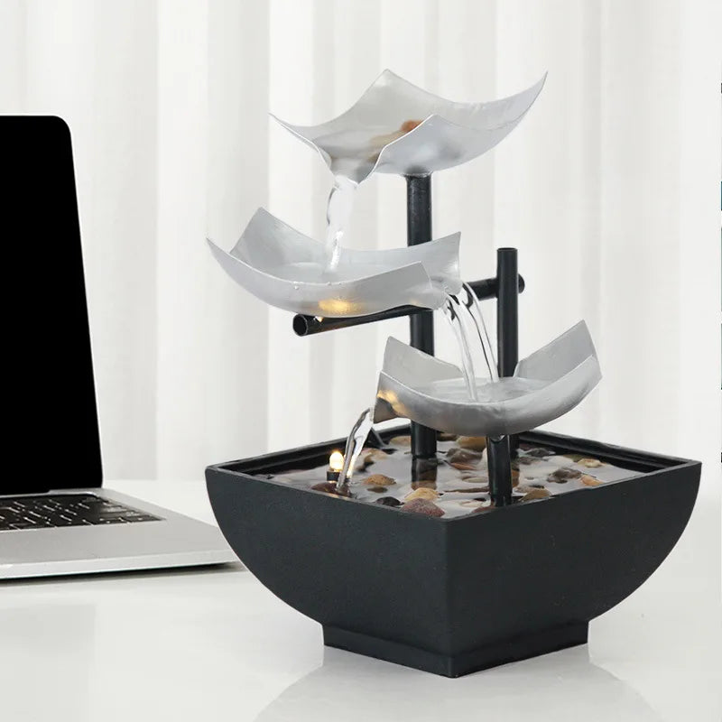 Zen Oasis | Indoor Water Fountain with Elegant Flowing Design | Tranquil Indoor Water Feature for Home and Office 6