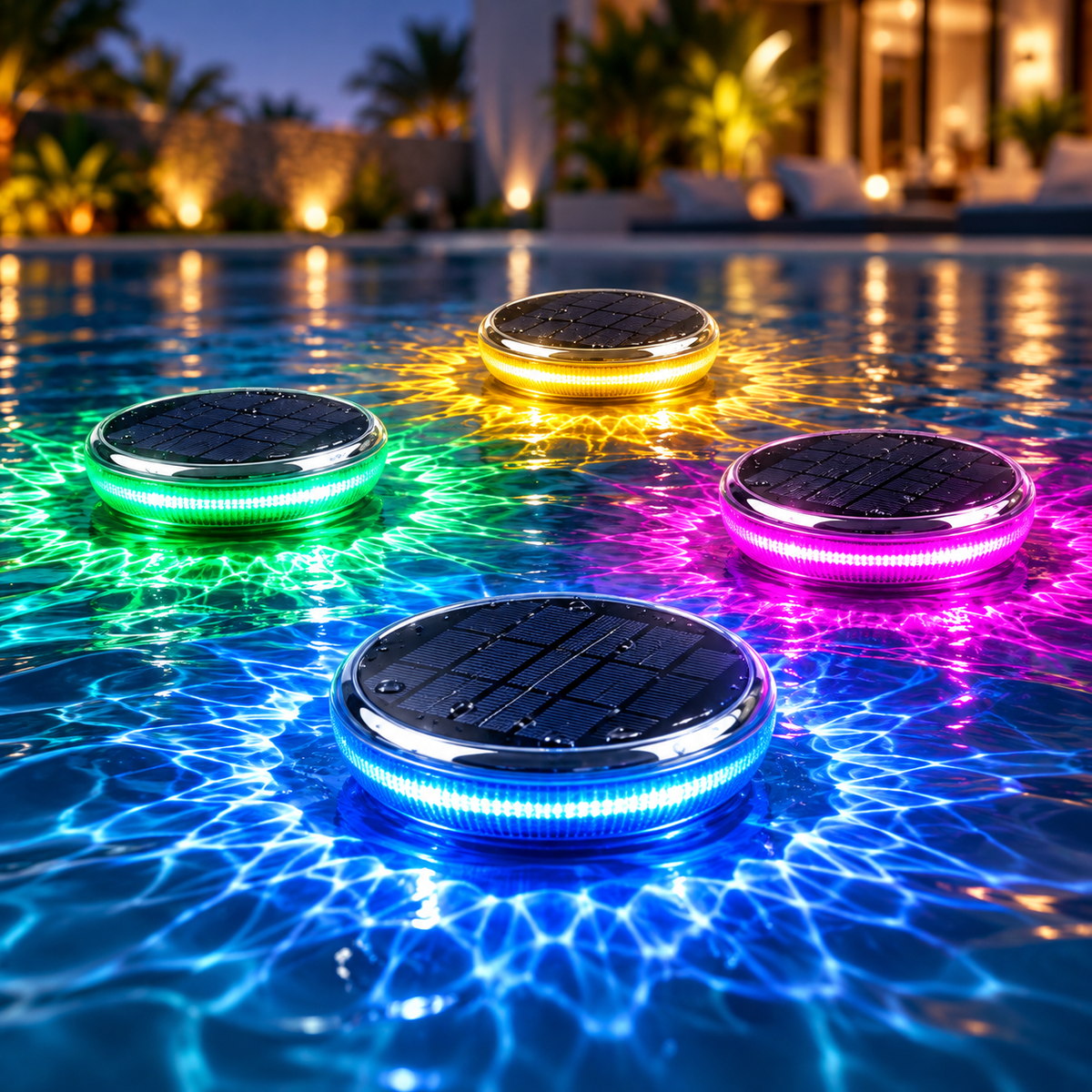 Tough LED Floating Pool Lights | Solar-Powered with Remote Control for Vibrant Night time Ambiance
