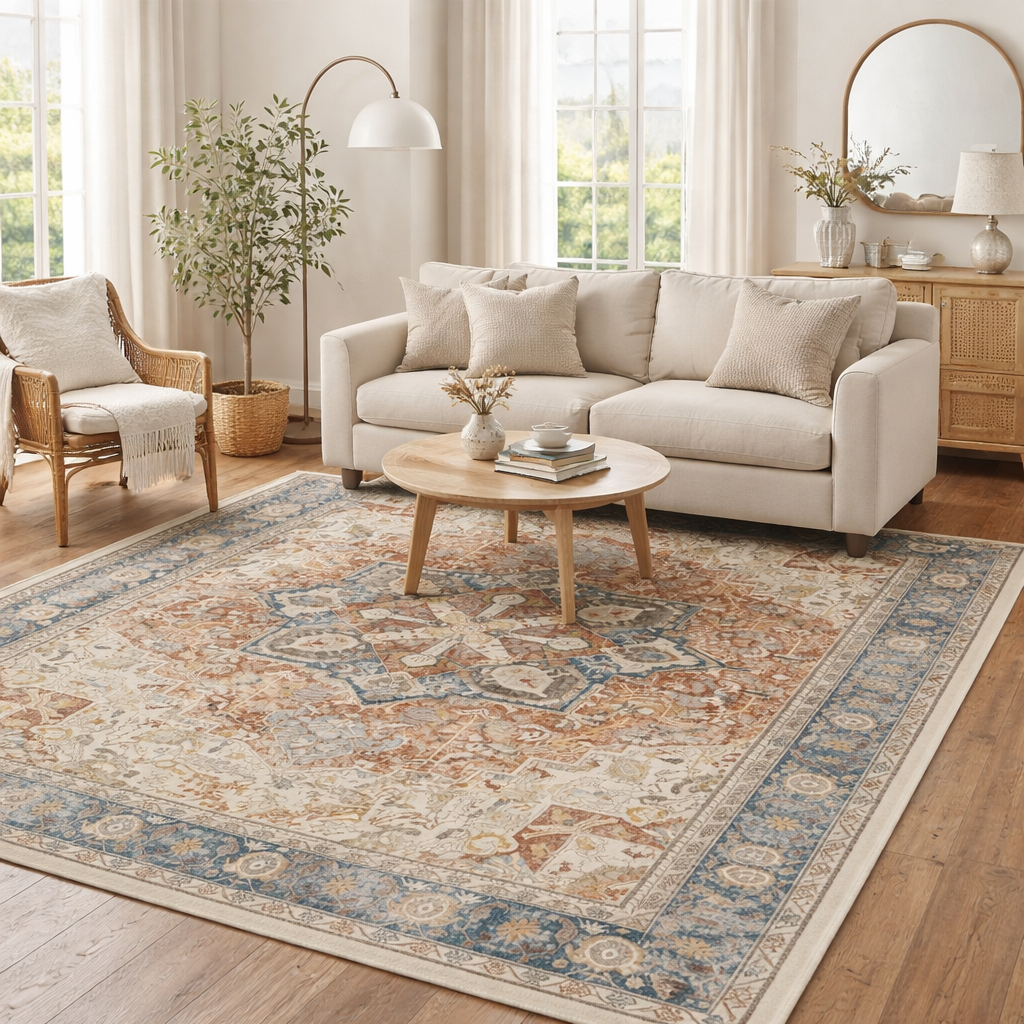 Anatolia Blue Persian Medallion Area Rug