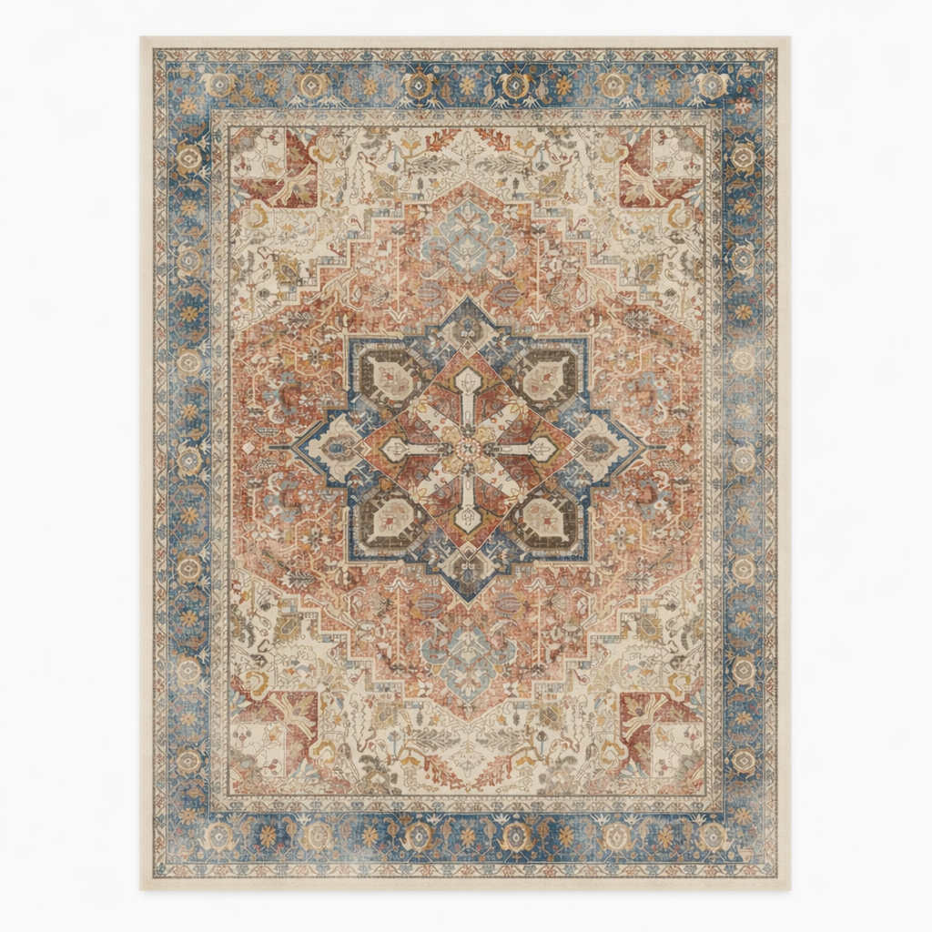 Anatolia Blue Persian Medallion Area Rug